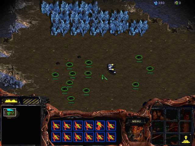 [Screen shot of SCV surrounded by burrowed Zerg]